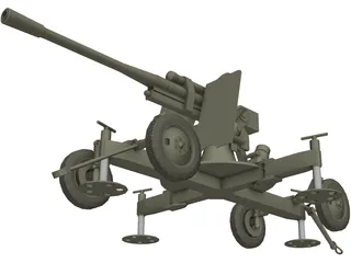ZIS-52-K Cannon 3D Model
