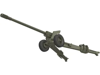 M-46 Field Cannon 3D Model