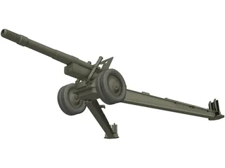 ML-20 WW2 Cannon 3D Model