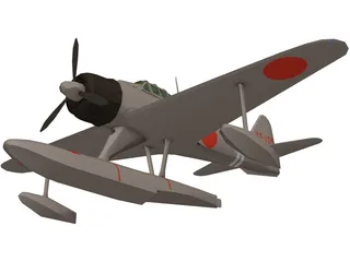 A6M2 Rufe Zero Nakajima zeke Floatplane 3D Model