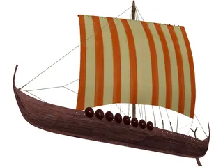 Skuldelev Viking Ship 3D Model