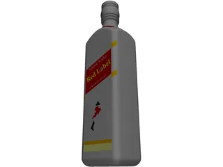 Red Label Bottle 3D Model