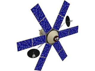 Communication Satellite 3D Model