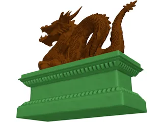 Chinese Dragon Statue 3D Model