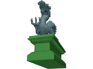 Chinese Dragon Statue 3D Model