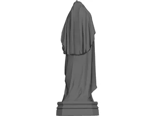 Virgin Mary Statue with Baby Jesus 3D Model