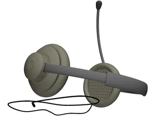 Headphones with Mic 3D Model