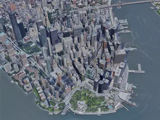 New York City, Lower Manhattan, USA (2021) 3D Model