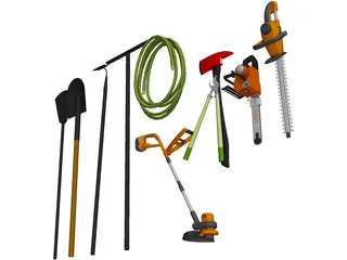 Garden Tools Collection 3D Model
