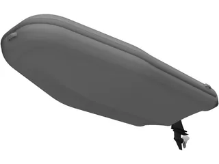 Inflatable Boat with Outboard Motor 3D Model