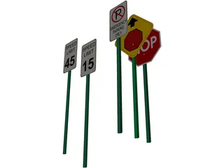 Traffic Signs 3D Model