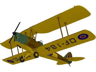 de Havilland DH-82A Tiger Moth 3D Model