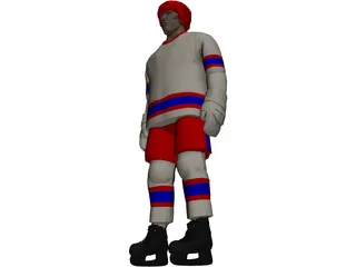 Hockey Player 3D Model