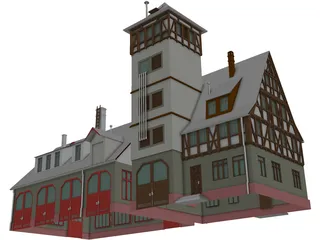 Fire Station 3D Model