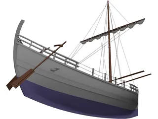 Kyrenia Ancient Greek Merchant Ship 3D Model