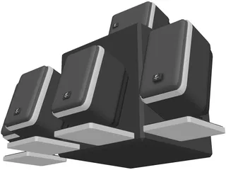 Surround Speaker Set 5.1 3D Model