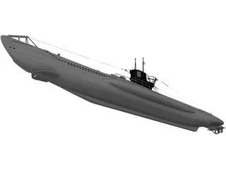 U-Boat Type VII B 3D Model