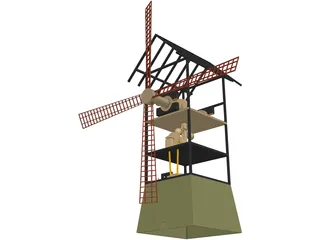 Windmill Wood 3D Model