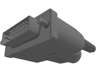 DVI-I Connector 3D Model