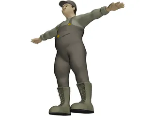 Fat Worker 3D Model