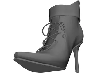 High Heel Shoe with Lace 3D Model