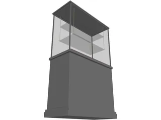 Glass Vitrine with Wooden Base 3D Model