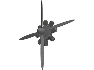 Radial Engine Model 3D Model