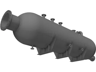 Cylindrical gas pressure vessel 3D Model