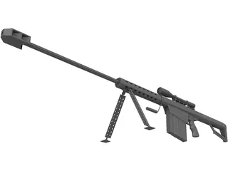 M82A1 Barrett .50 BMG 3D Model