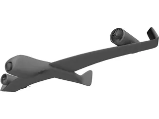 Differential Turbofan UAV Concept 2A7-XP 3D Model
