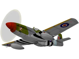 North American Mustang III 3D Model