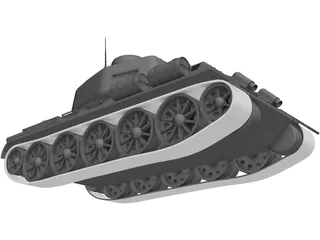 T34 Tank 3D Model