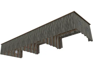 World War I Era Aircraft Hangar 3D Model