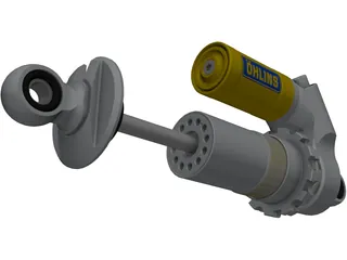 Ohlins 25MKII FSAE Stroke Damper 3D Model preview
