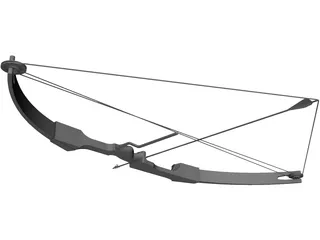 Drawn Hunting Bow 3D Model