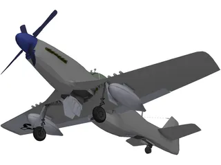 North American Mustang MP51D 3D Model