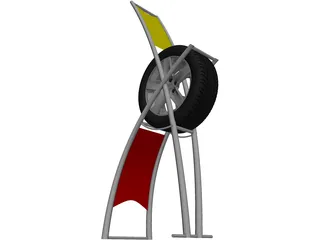 Exhibitor Tire Stand 3D Model