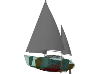 Yacht Langedrag 3D Model