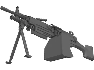 M249 Machine Gun 3D Model