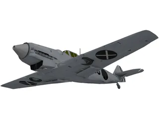 Messerschmitt Bf-109B Bertha 3D Model