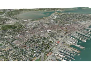 Portland City, Maine 3D Model