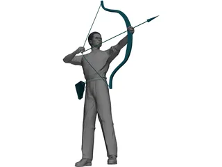 Man with Bow and Arrow 3D Model