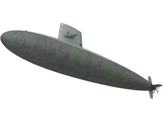 Skipjack SSN Submarine 3D Model