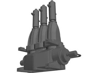 Nitrogen Triplex Pump 3D Model