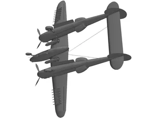 Lockheed P-38 J/L Lightning 3D Model