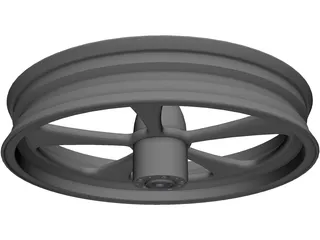 Harley Front Wheel 5 spoke 3D Model