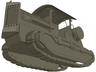 Soviet Tractor Kommunar 3D Model