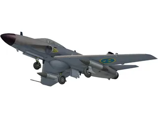 SAAB J-32E Lansen 3D Model