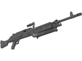 M240 Machine Gun 3D Model