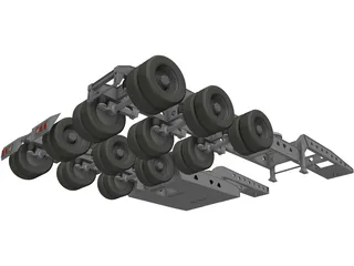 Long Load Trailking Decker Trailer 3D Model
